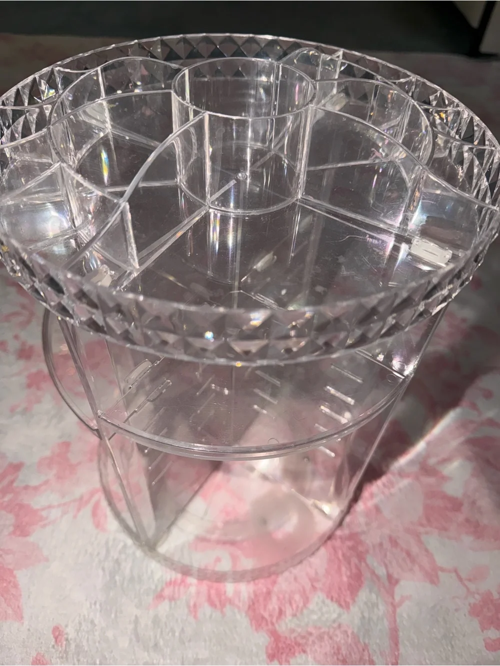 Clear Acrylic Rotating Makeup Organizer - 360° Cosmetic Storage
